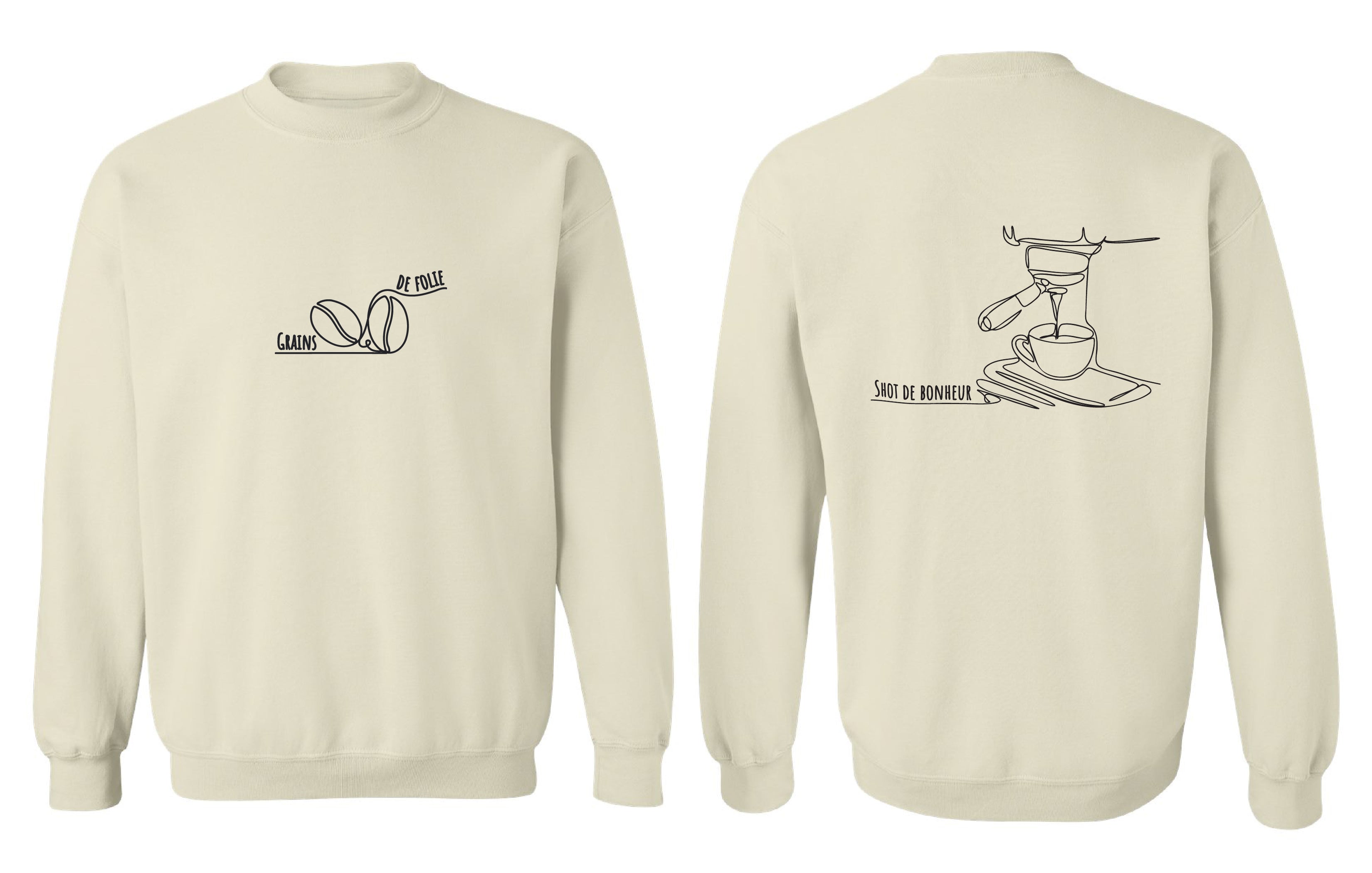 Chandail molletonné Shot couleur vert-fonce-cendre - Boniska Atelier