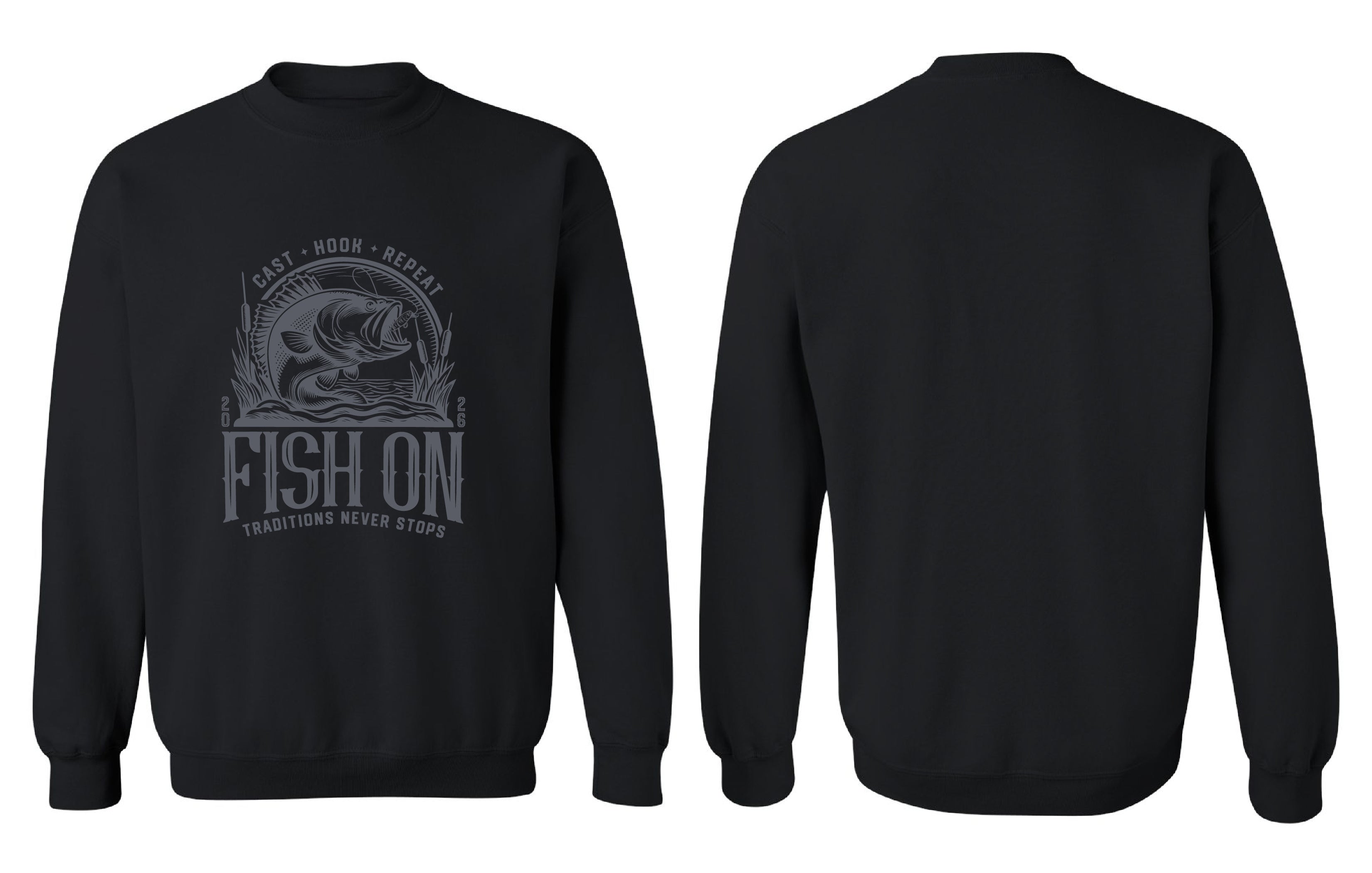 Chandail molletonné Fish couleur noir - Boniska Atelier