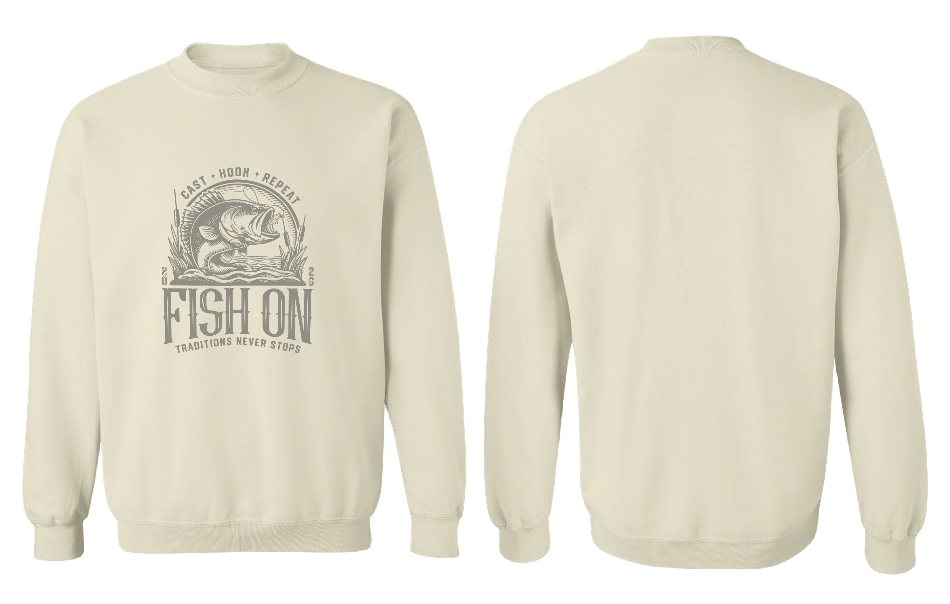 Chandail molletonné Fish couleur vert-fonce-cendre - Boniska Atelier