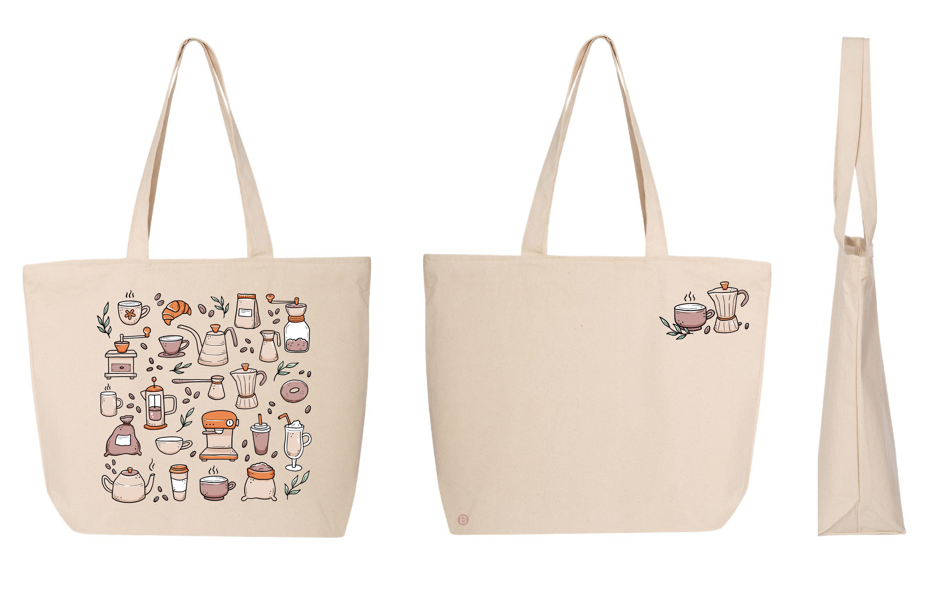 Sac fourre-tout fermeture éclair- Little Coffee Moments