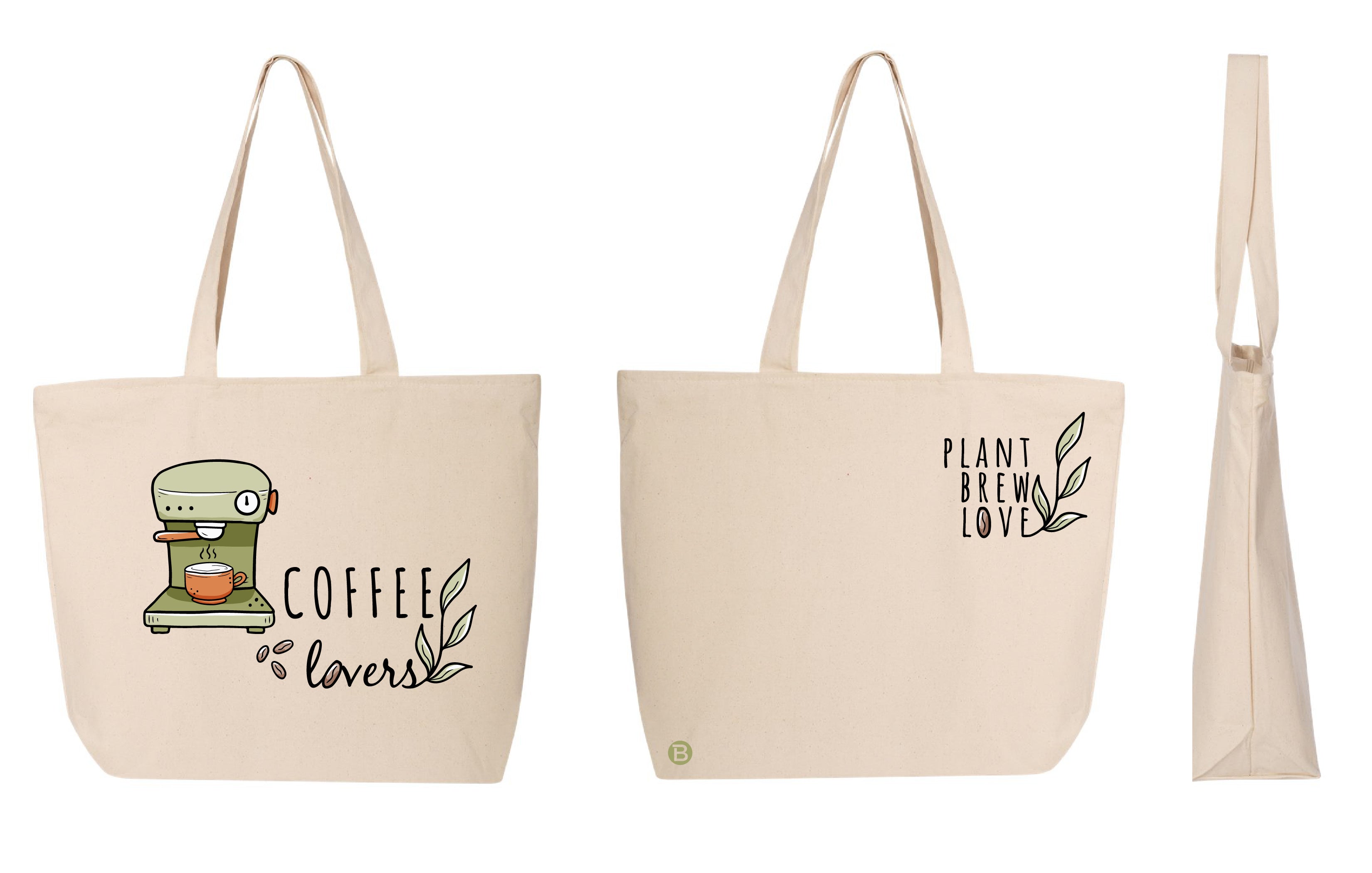 Sac fourre-tout fermeture éclair- Plant Brew Love