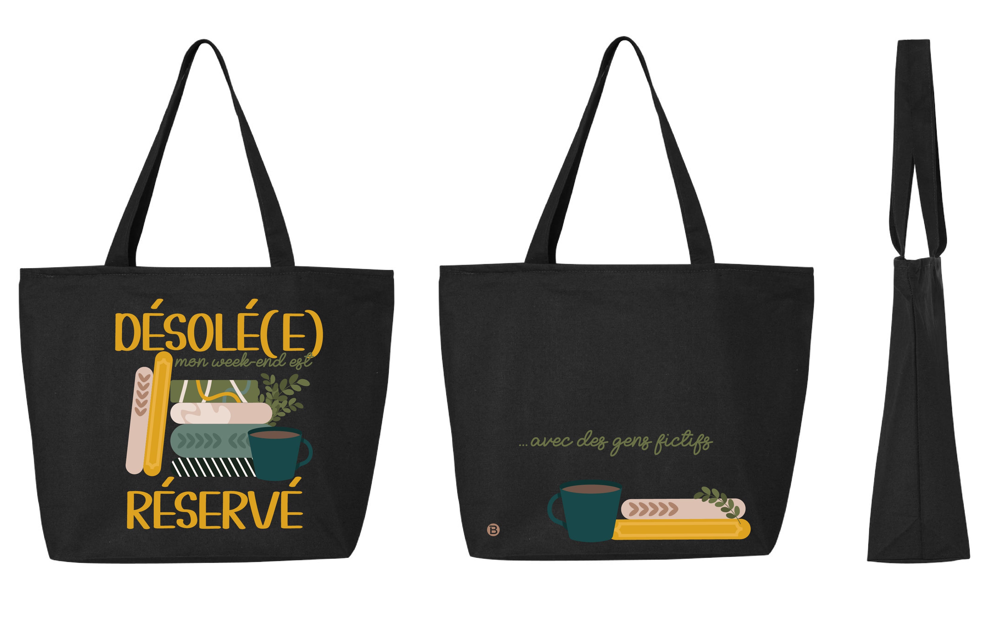 Sac fourre-tout fermeture éclair- Désolée Réservée