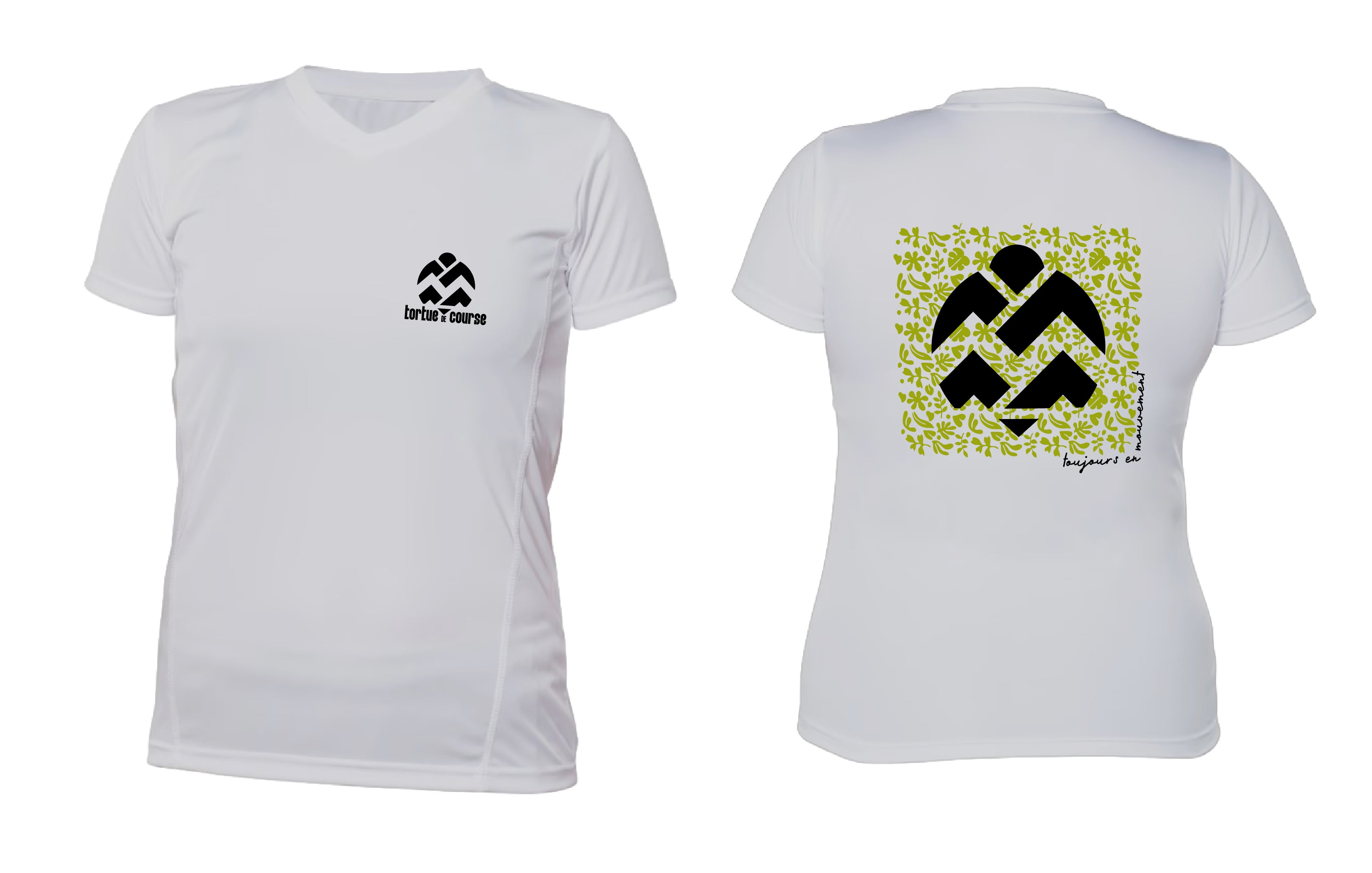Tshirt femme - Tortue de course - Feuillage