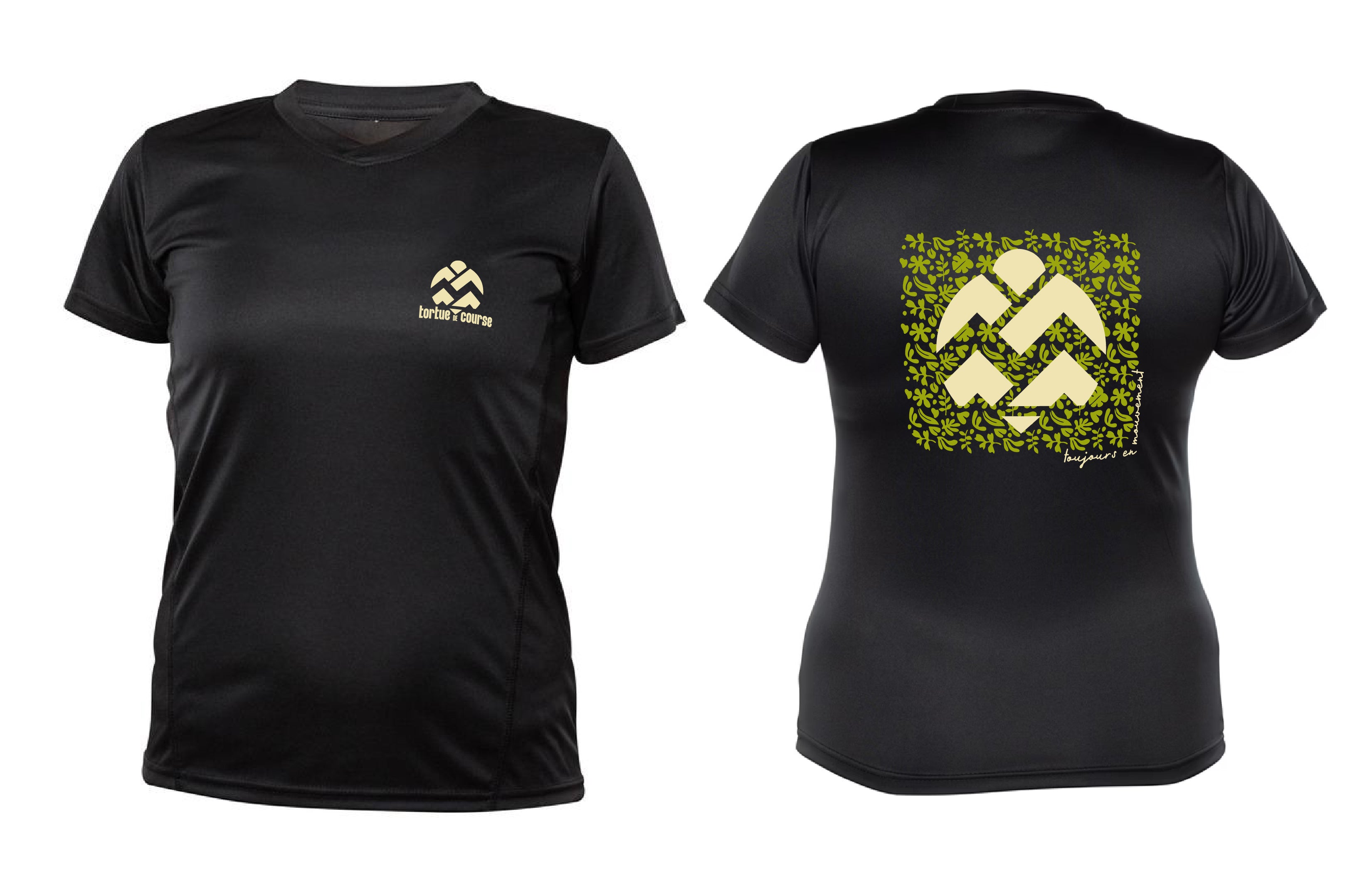 Tshirt femme - Tortue de course - Feuillage