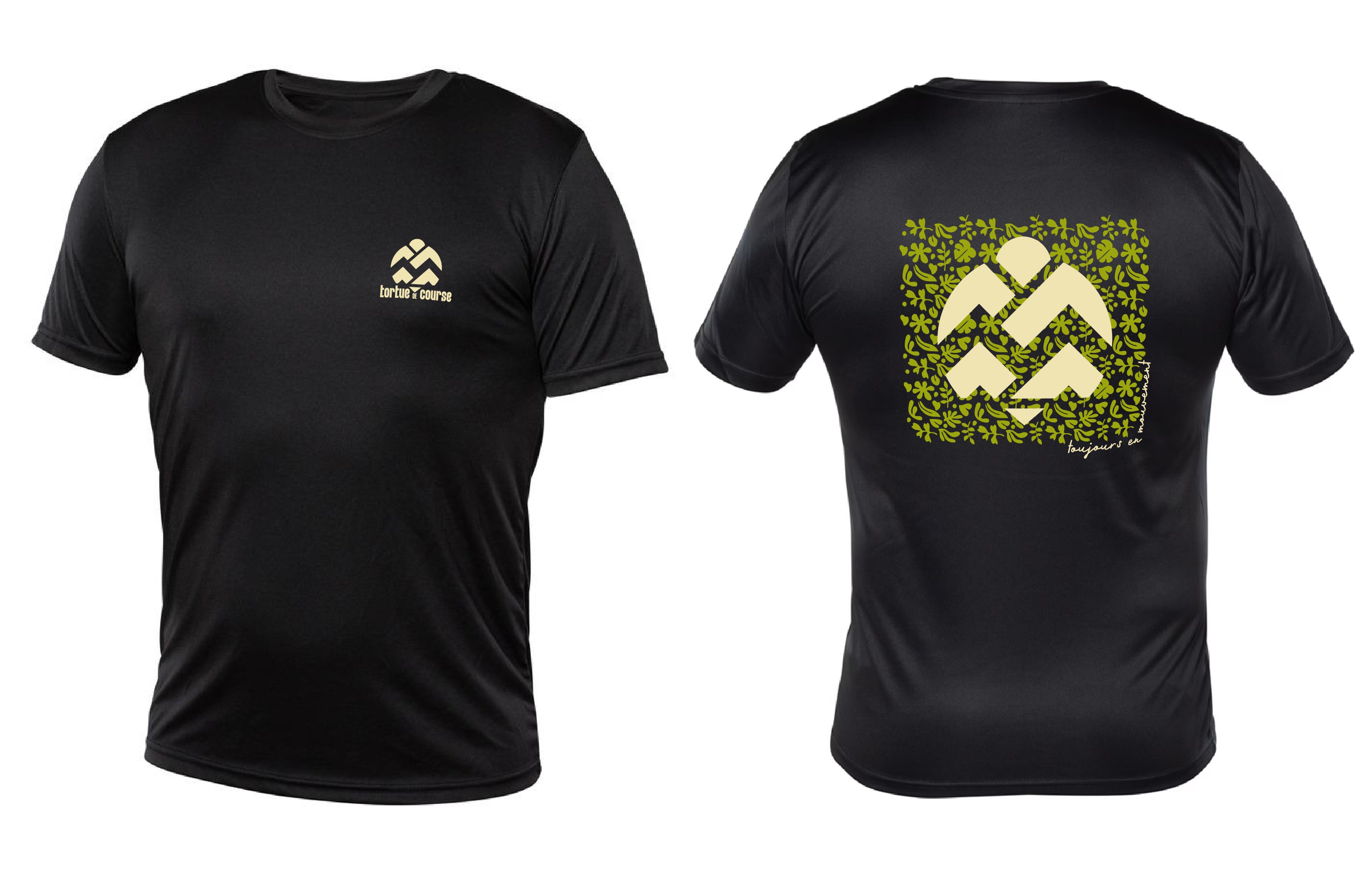 Tshirt homme - Tortue de course - Feuillage
